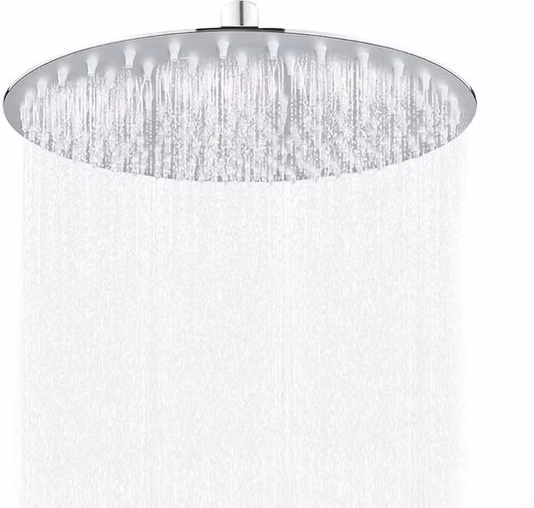 Soffione doccia rotondo Azomor in acciaio inossidabile con design girevole a 360 gradi