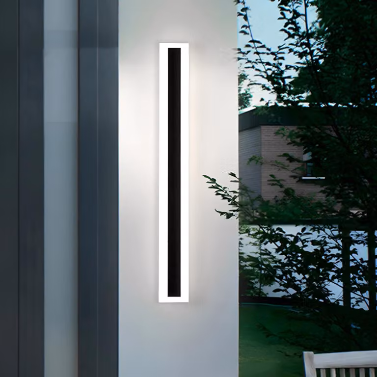 Lampada a LED da parete, 80 cm, 16W, grado di protezione IP65, luce bianca fredda 6000K, colore nero