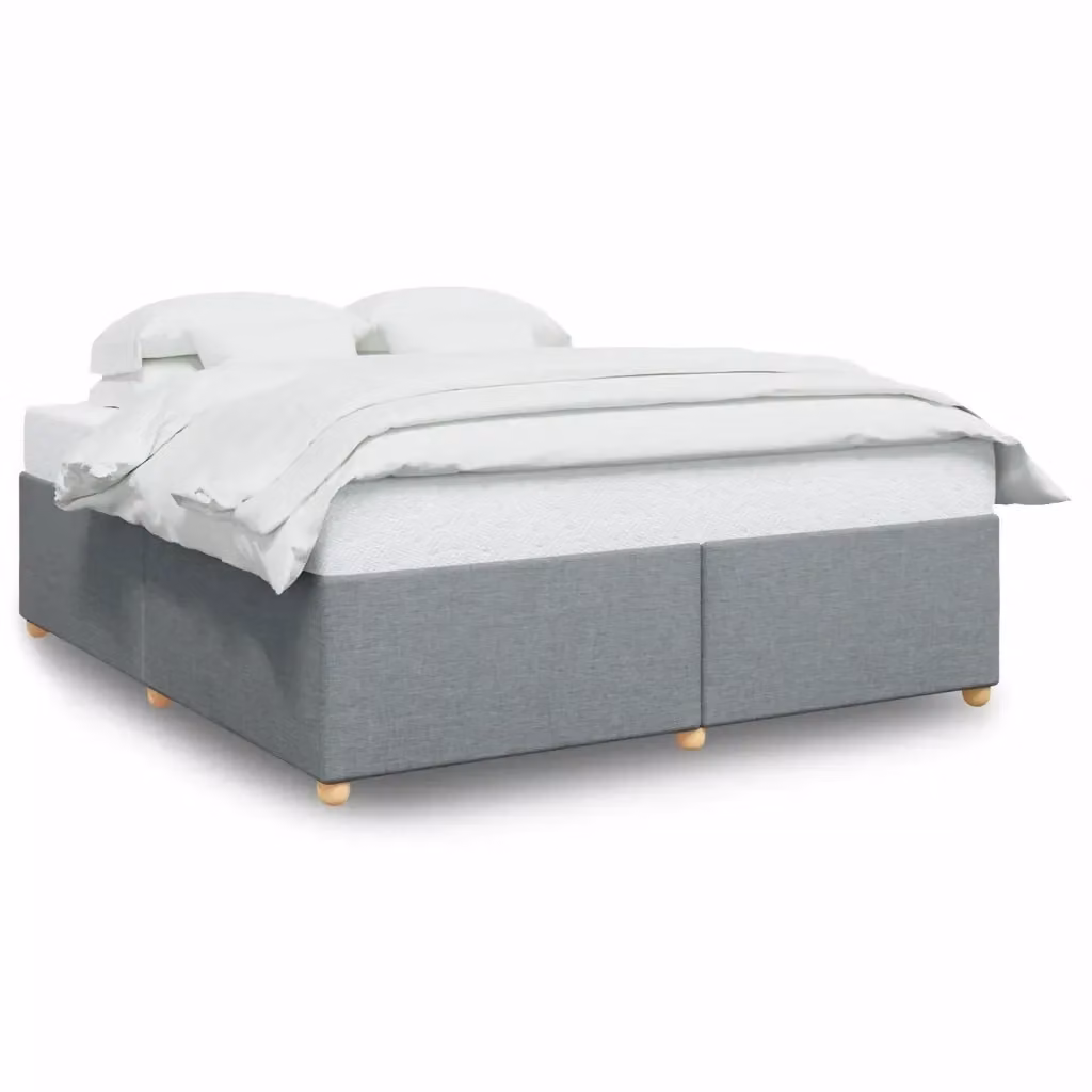vidaXL Giroletto senza Materasso in Tessuto Grigio con Listelli in Legno L: 180 cm, P: 200 cm – 2