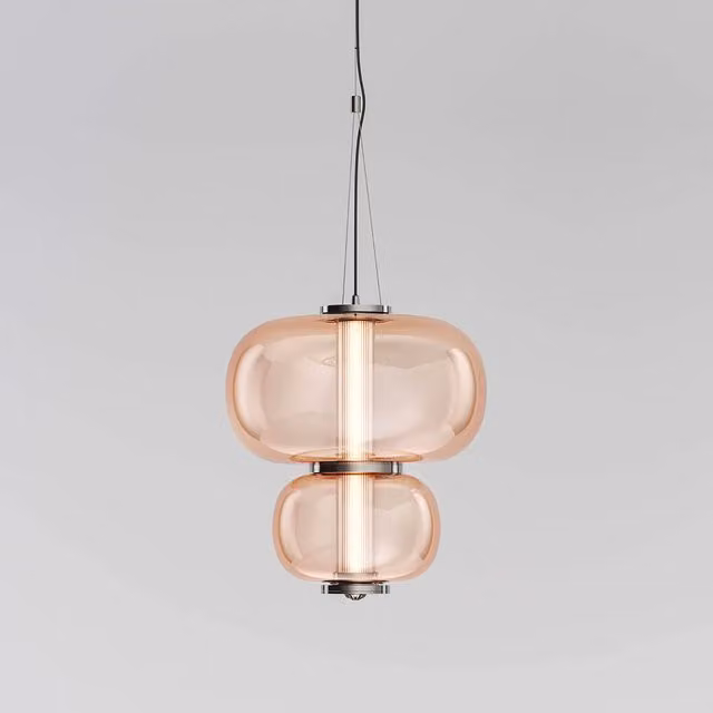 Lampada a sospensione Italamp Nube in vetro e cristallo con luce LED bianco caldo