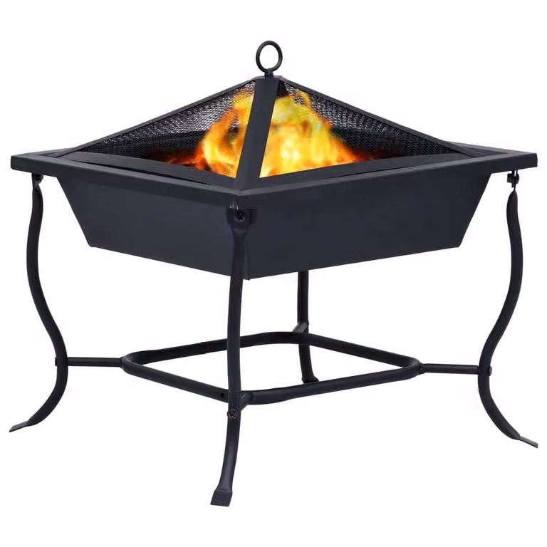 vidaXL Pozzetto nero 42x42x45 cm in acciaio