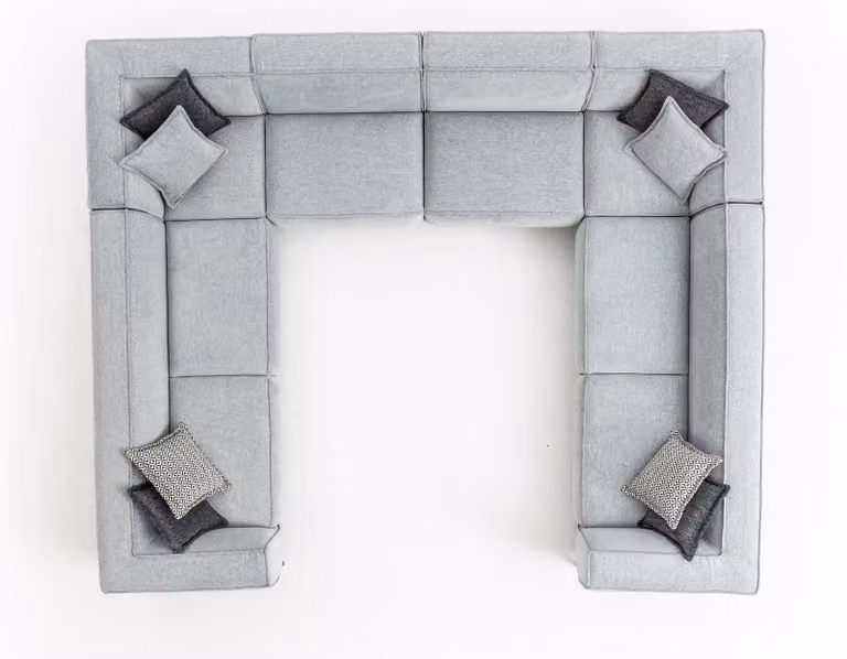 Wohnzimmer Ecksofa U-Form Luxus Modern Design Grau Big Sofa Wohnlandschaft