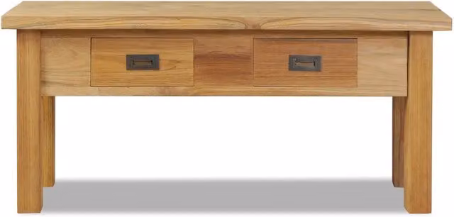 Panca in legno di teak marrone stile rustico vidaXL L/P/H: 90 x 30 x 40 cm