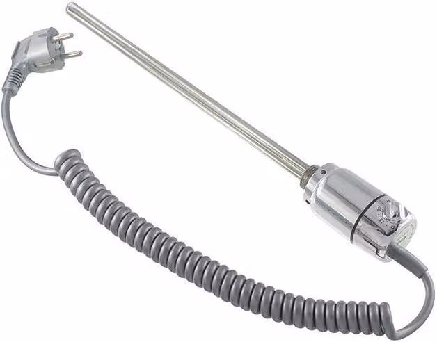 CINI elemento riscaldante 1200W cartuccia riscaldante con termostato regolatore elettronico di temperatura per radiatori da bagno, cromo
