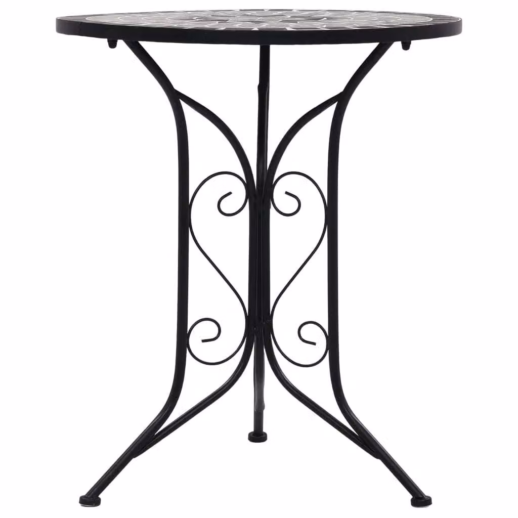 Tavolino da Bistrot con Mosaico Grigio 60 cm in Vetroceramica