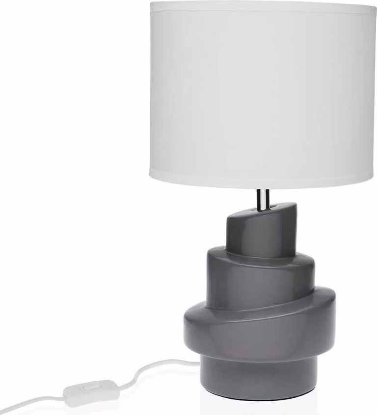 Lampada da tavolo versa in Vetroceramica bianca e grigia 40 w 20 x 35 cm