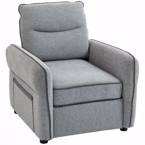 HOMCOM Poltrona da soggiorno in velluto egiziano 80x81x90 cm, Grigio