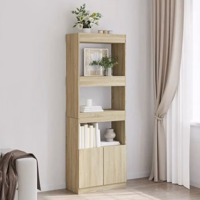Credenza a parete vidaXL in MDF color beige H: 180 cm, L: 63 cm, P: 33 cm