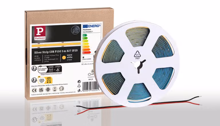 Paulmann Pro Strip, striscia LED, colore argento, modello P150 COB, temperatura di colore 827