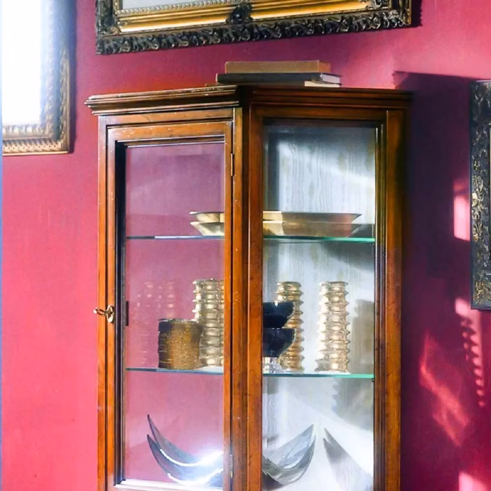 Vetrina classica in legno con 1 porta e 1 cassetto Mobili 2G finitura bassano L: 55 cm, P: 40 cm, H: 140 cm – 4