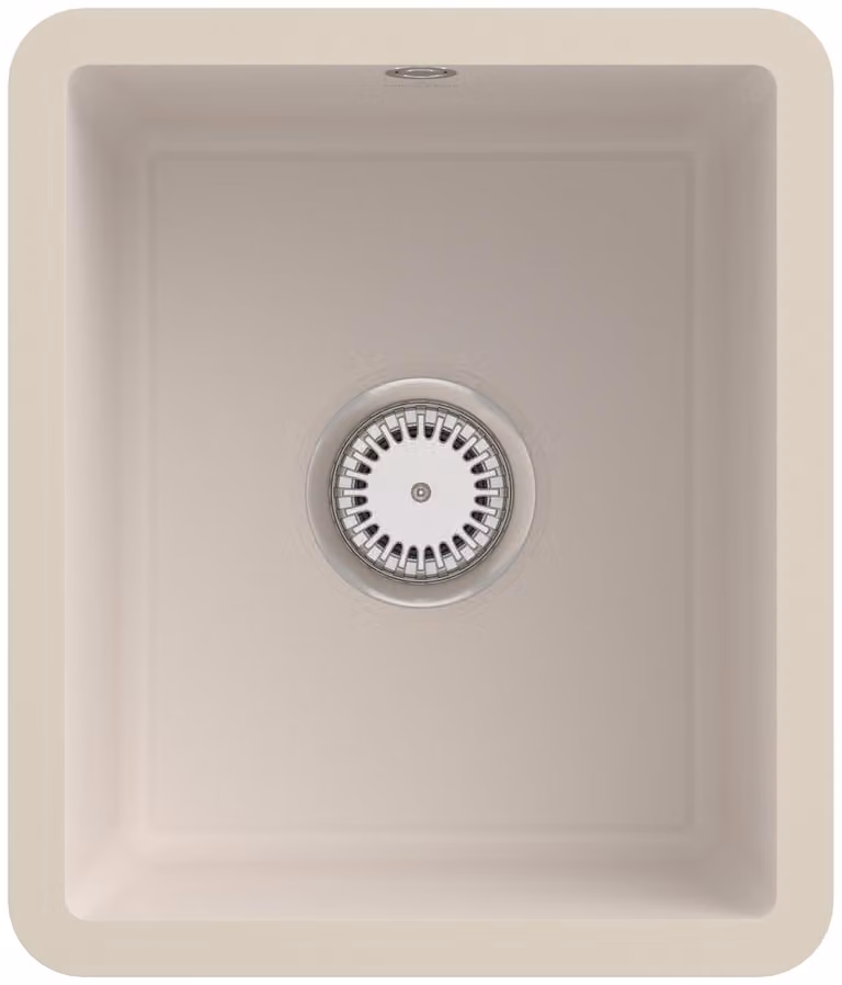 Lavello sottopiano V&B Subway 45 SU con scarico, manuale, crema CeramicPlus