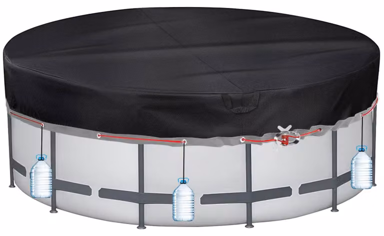 Copertura per piscine rotonde, diametro 371 x 30 cm, adatta a piscine con diametro da 320 a 366 cm