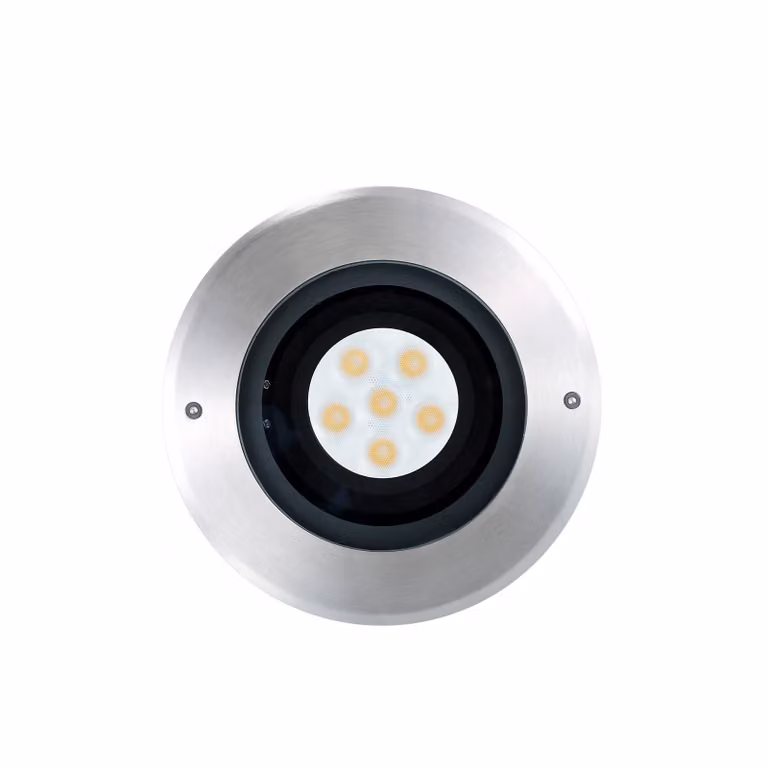 Sylvania lampada da incasso per pavimento a LED Interrata M, Ø 20 cm, IP65, Alluminio / Grigio / Zincato, Alluminio, Faretto da incasso da terra