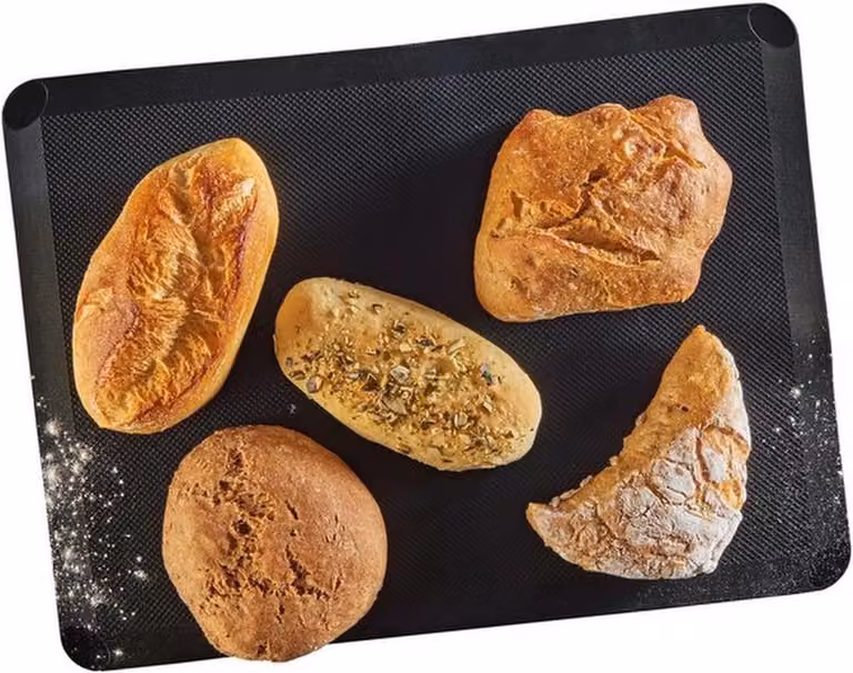 Azomor Tappetini da forno riutilizzabili in silicone, 30x40 cm, colore nero