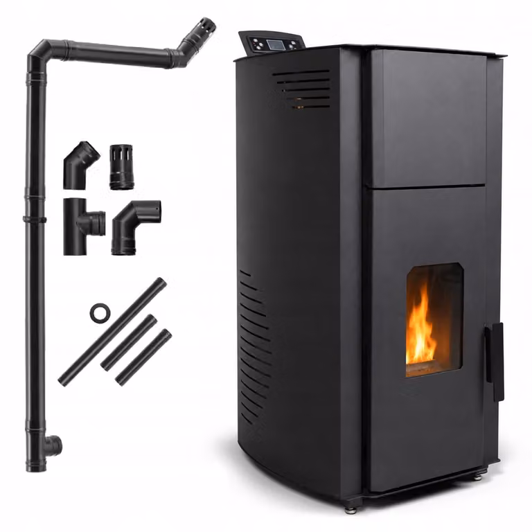 Stufa a pellet idro Yoren 22,2 kW con WiFi, riscaldamento centralizzato, serbatoio 35 kg, fino a 240 m² Kopiuj tytuł