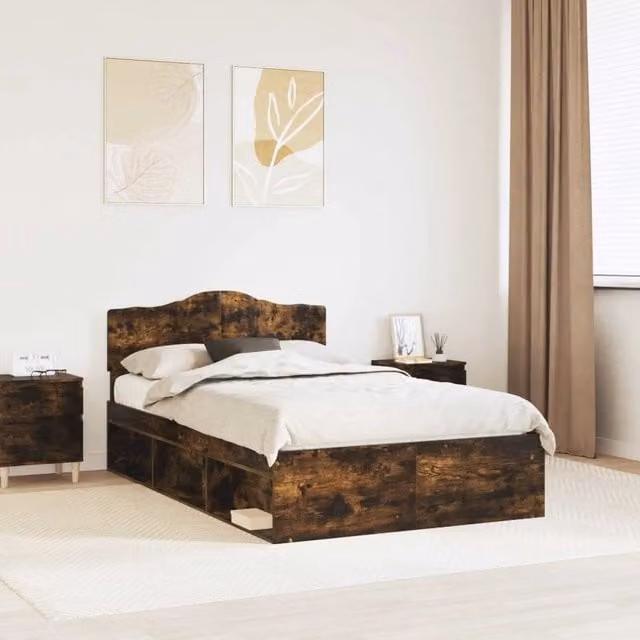 Struttura del letto-Giroletto Rovere fum¨¦ 120 x 200 cm Pino massello 160806