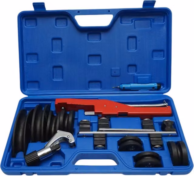 Set per piegatura tubi HVAC/R Breckner Germany da 6-22 mm con tagliatubi 4-28 mm e sbavatore multicolore – 1