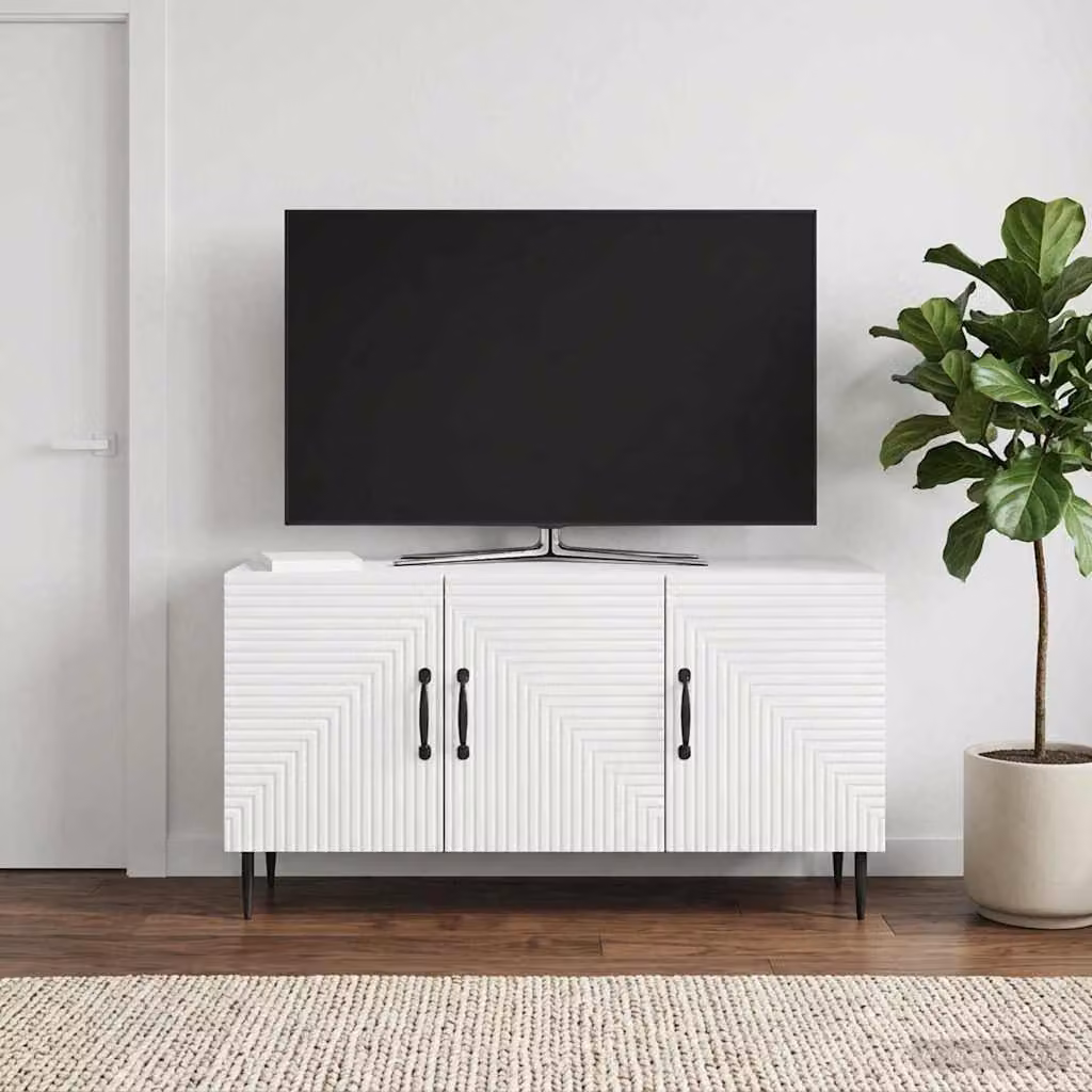 Mobile TV vidaXL Bianco in Legno e Metallo L: 99 cm, P: 34,5 cm, H: 50 cm