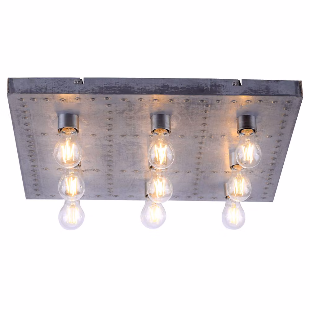 Lampada da soffitto, argento, rivetti, L 60 cm
