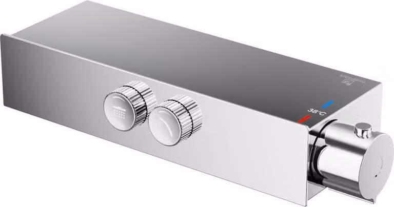 Steinberg Série 390 Thermostat encastré, raccord de douche en bas, pour 2 consommateurs, Pushtronic, 3903320, 3903320