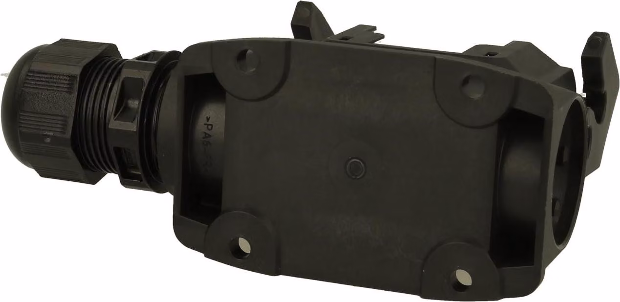 HARTING Han ECO 10A Base con pressacavo, 1xM25 uscita cavo laterale, con 1 staffa longitudinale - 1 pezzo