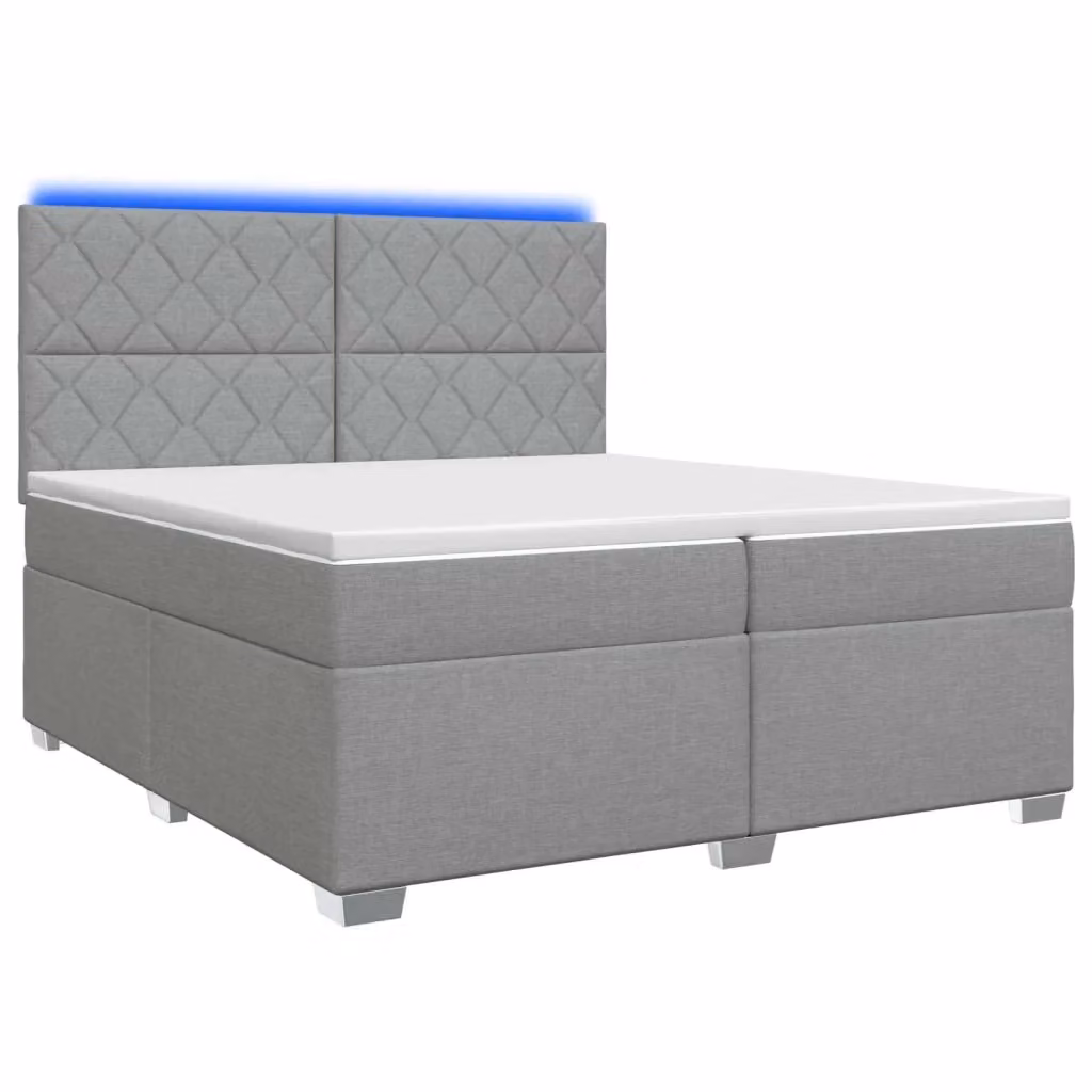 Letto box spring vidaXL con materasso a molle insacchettate e base contenitore, colore grigio, L/P: 200 x 200 cm – 2
