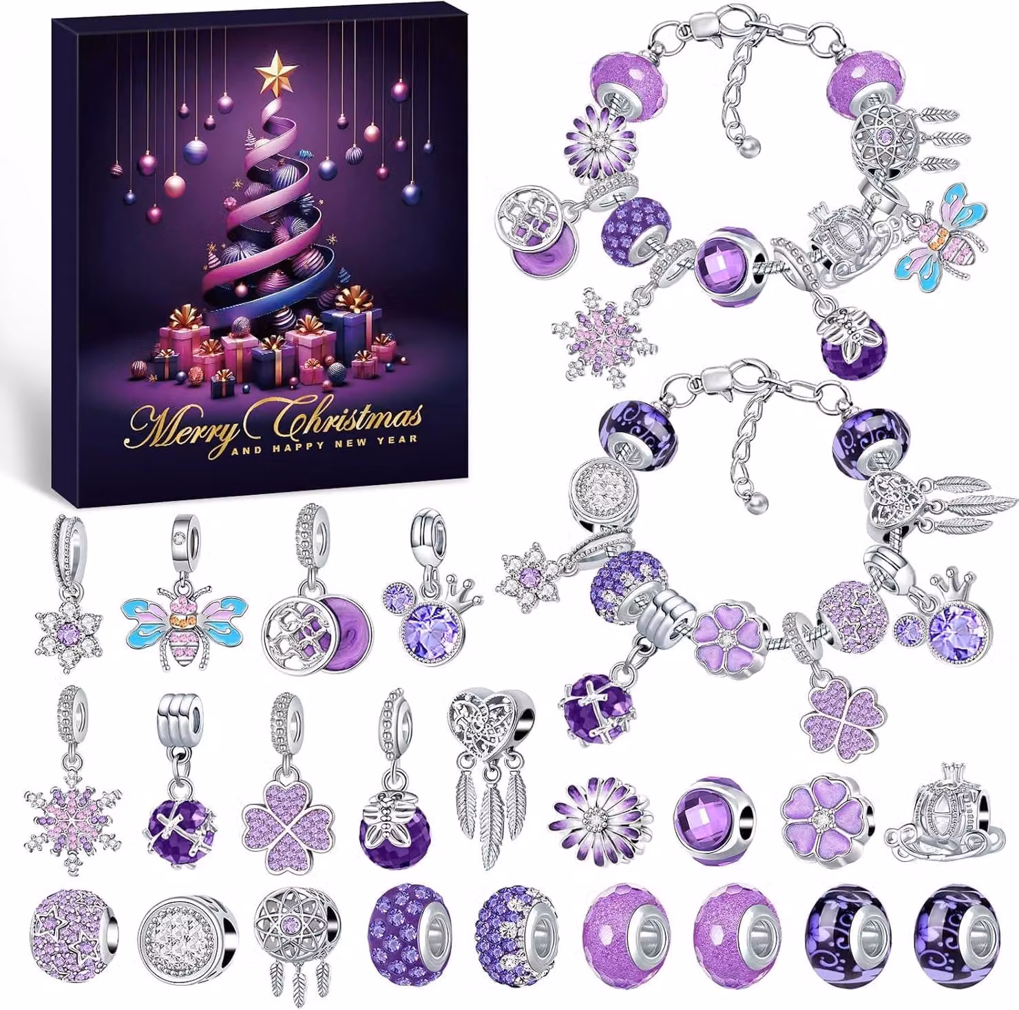 Calendario dell'Avvento 2026 per gioielli da donna - Calendario natalizio con gioielli, regalo per ragazze, bambini e adolescenti