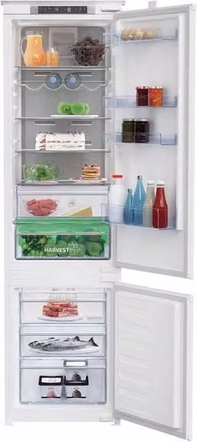 Beko BCNA306E4SN Frigorifero Combinato da Incasso con Tecnologia Total No Frost e Motore Inverter, Capacità 284 L, Classe Energetica E, Colore Bianco