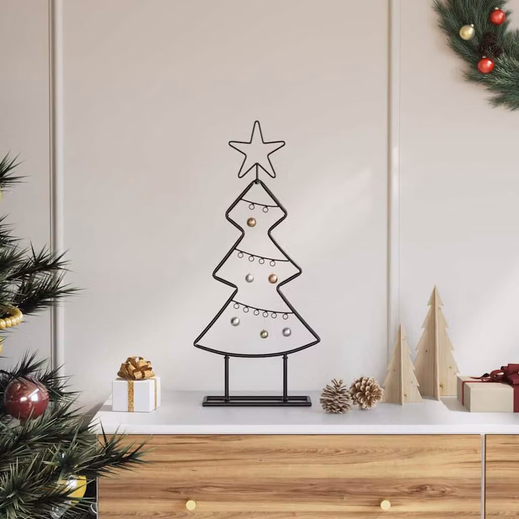 Maison Exclusive - Albero di Natale in metallo, nero, 60 cm, acciaio