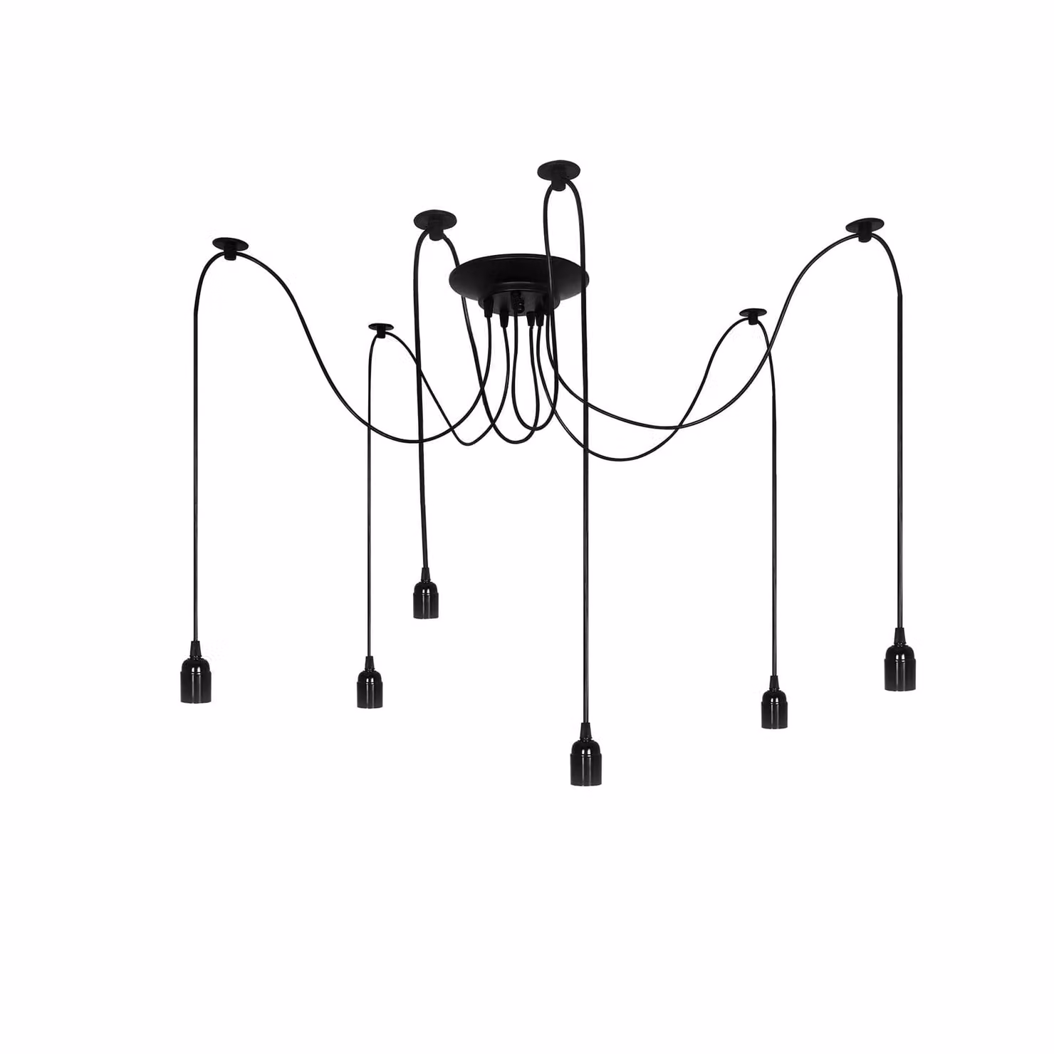 Plafoniera Lampada a sospensione ragno ARANEA 6xE27 nero EDO777189 EDO