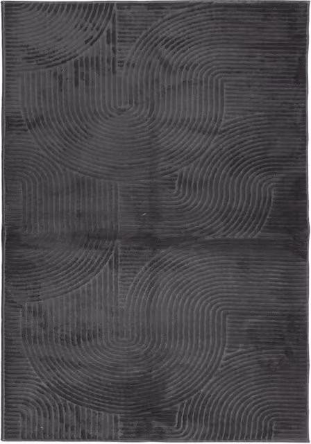 Tappeto IZA a pelo corto in stile scandinavo con design geometrico, colore antracite, L: 230 cm, P: 160 cm