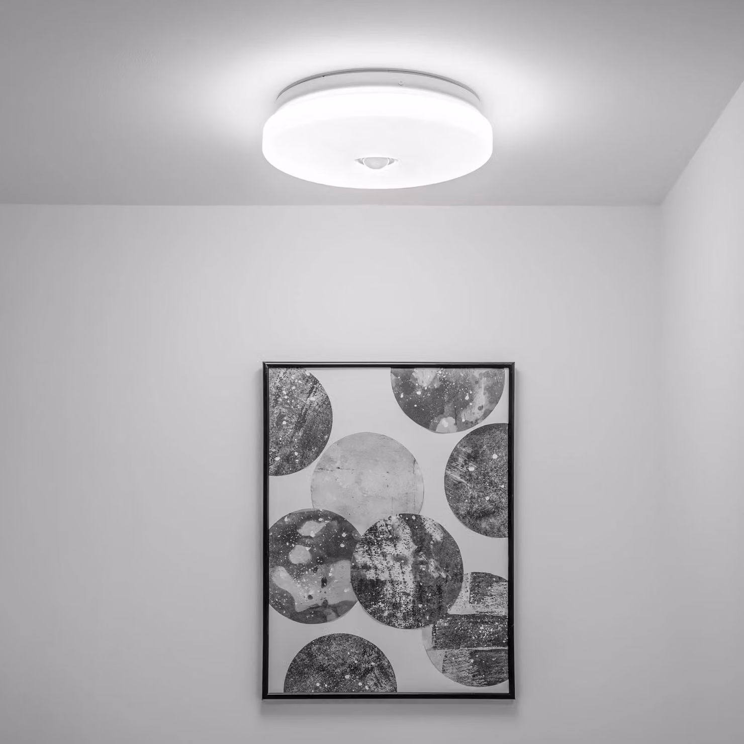 LUMILED LED lampada da soffitto 18W 1620lm plafoniera 4000K bianco neutro Ø33cm rilevatore di movimento bianco rotondo piatto moderno soggiorno camera dei bambini, camera da letto