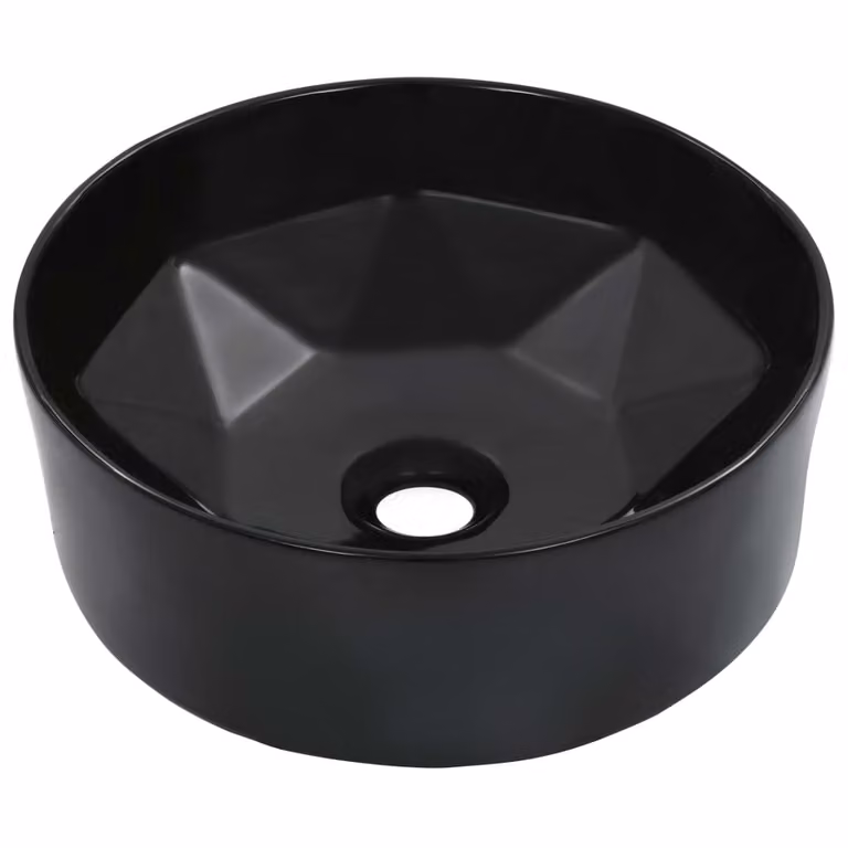 The Living Store Lavabo 36 x 14 cm in Vetroceramica nero