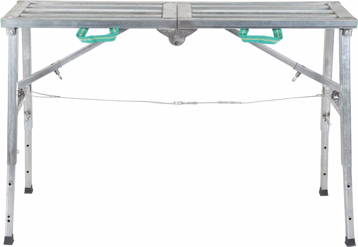 Piattaforma di lavoro pieghevole in alluminio, regolabile in altezza, con ampia gamma di regolazione, costruzione robusta. Disponibile anche in versione "splitter"
