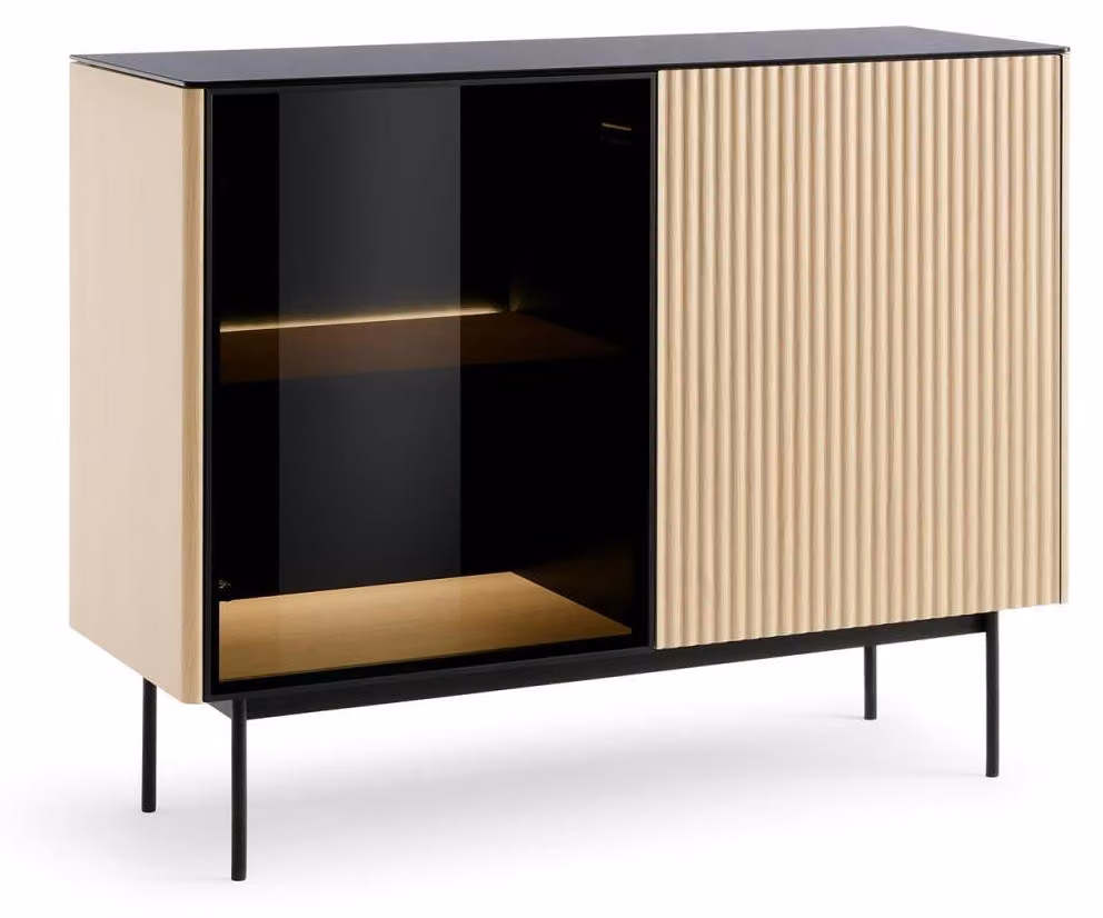 MOBILETTI Credenza laterale Orta Vicenza, beige e nero, 107 cm / Colore principale: beige / Dimensioni: 107 x 84 x 39 cm