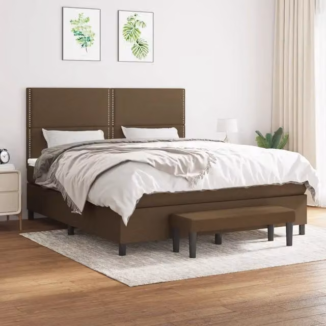 Letto Ibrido con Giroletto a Molle e Materasso vidaXL, Marrone e Bianco, L/P/H: 180 x 200 x 128 cm – 1
