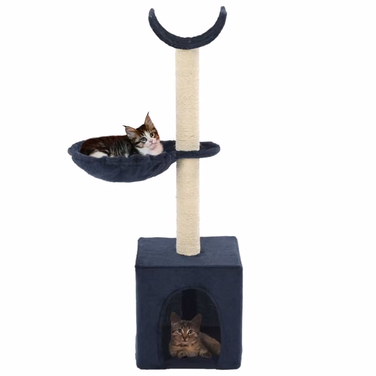Albero per Gatti con Tiragraffi in Sisal 105 cm Blu