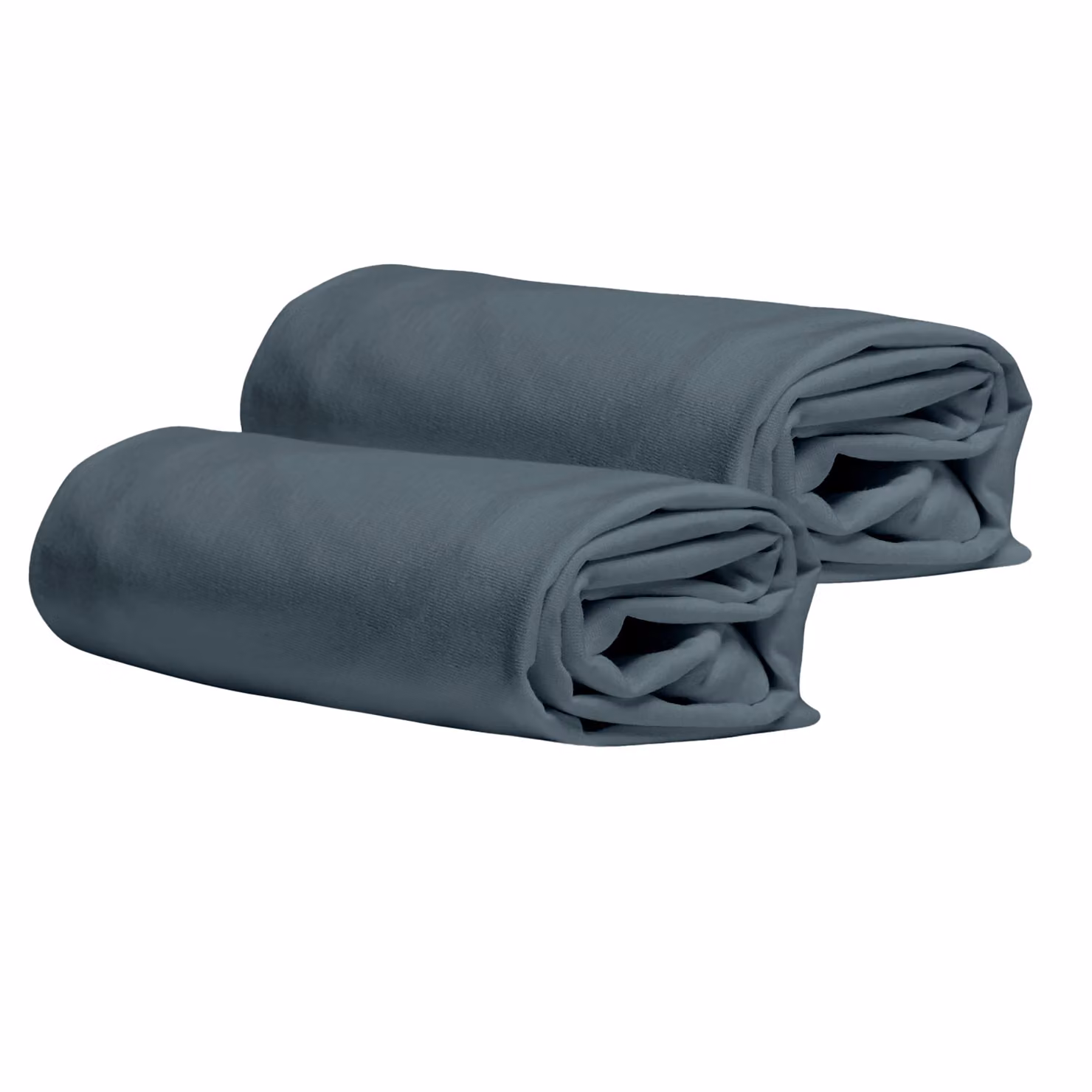 DaunenStep Set di 2 federe copricuscino in jersey Vivacolor blu con chiusura a zip – 2