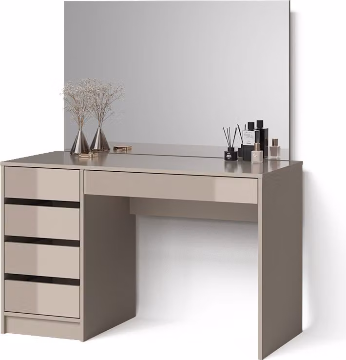 Tavolo da toilette Livinity Imola Grigio 120 cm con specchio, Model 52448