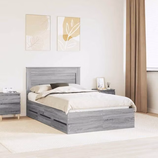 Struttura del letto con cassetto Grigio Sonoma 120 x 190 cm 3410191