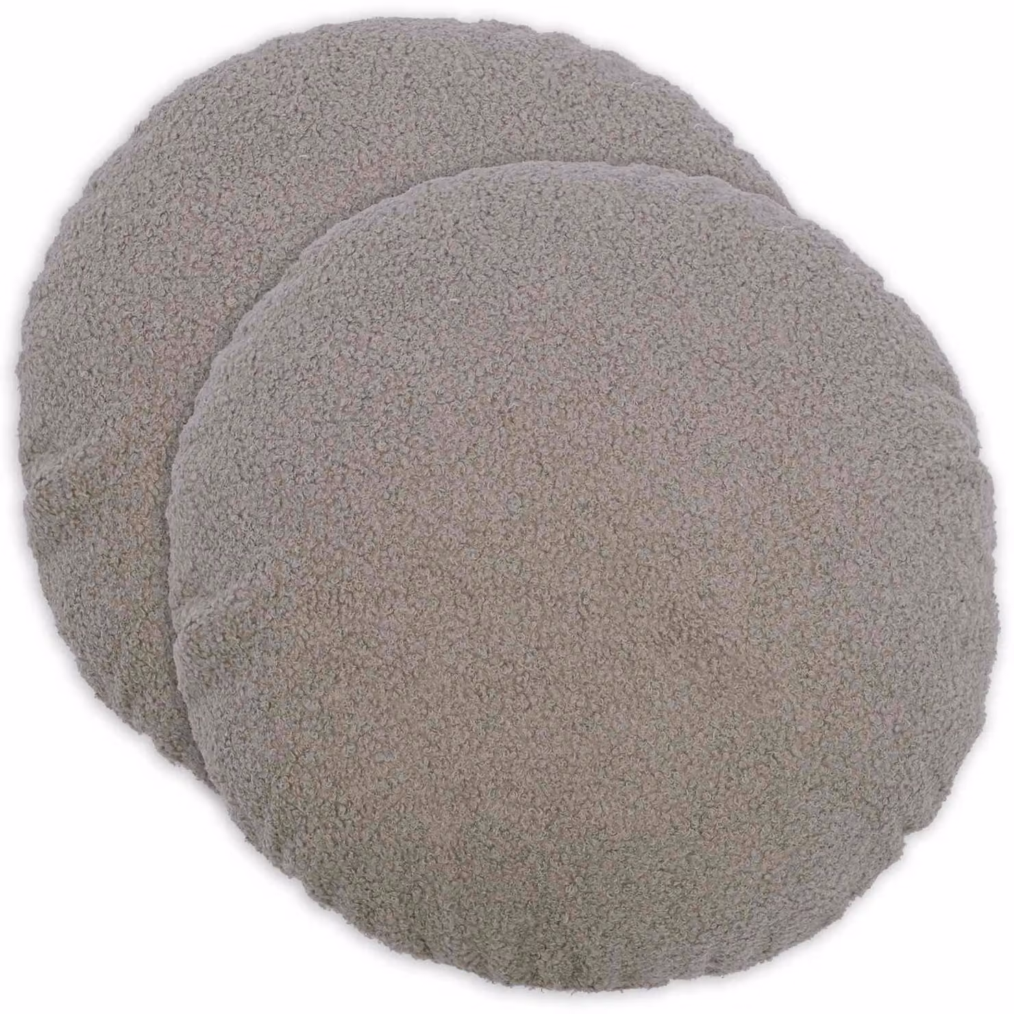 Set di 2 federe rotonde vidaXL HEERLEN in tessuto bouclé grigio chiaro, Ø 50 cm