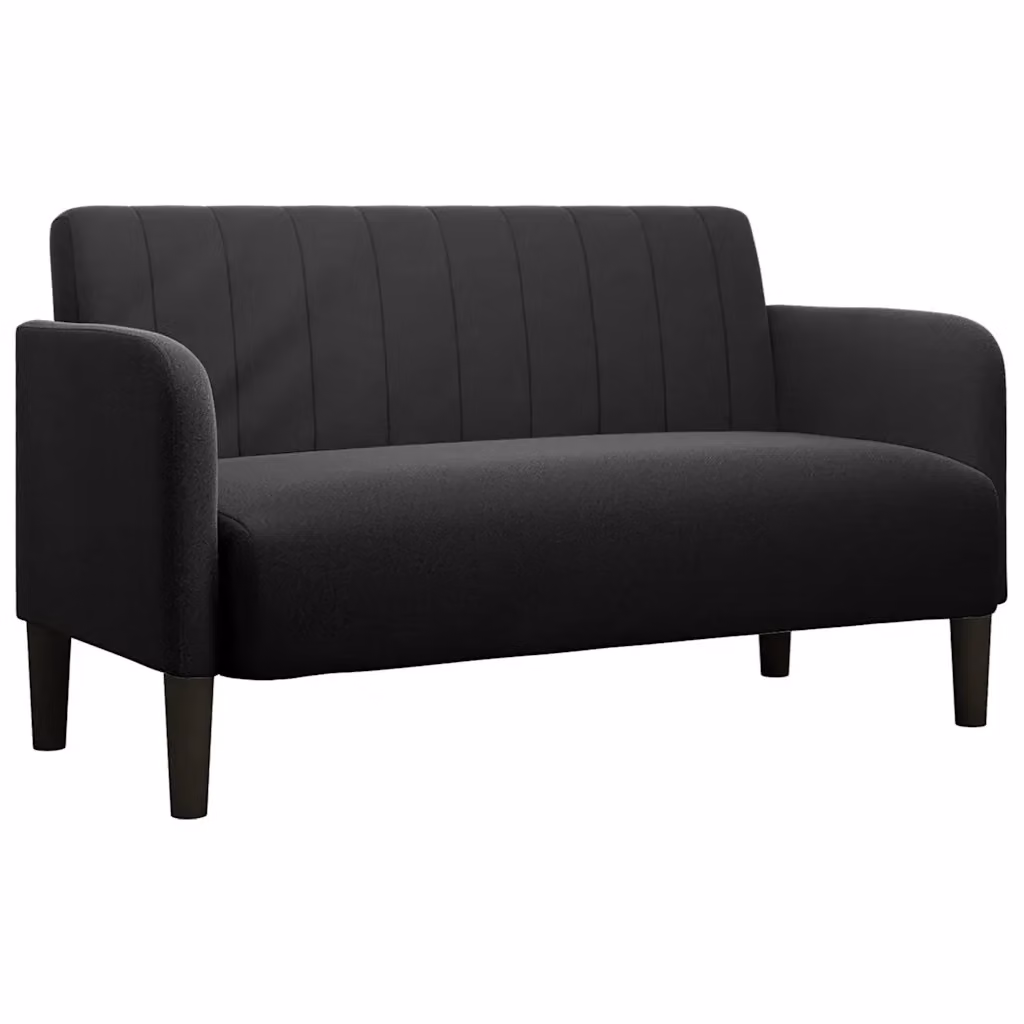 Divanetto moderno vidaXL in velluto nero per il tuo soggiorno L: 124 cm, P: 74 cm, H: 68 cm – 2