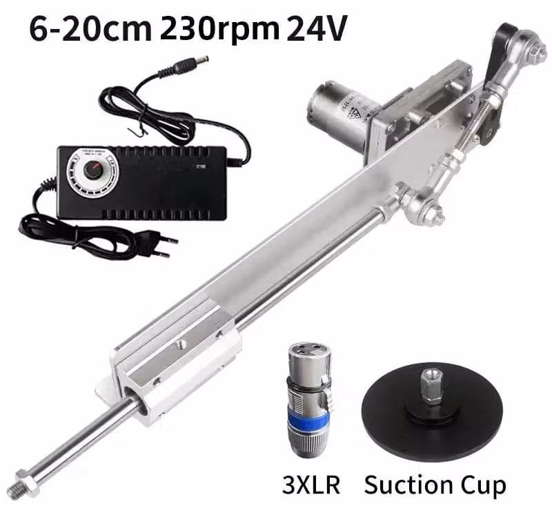 Attuatore lineare motorizzato - DC 24V - Motore integrato - Velocità regolabile - Corsa da 6 a 20 cm - Funzionamento silenzioso - Realizzato in lega di alluminio - Ideale per progetti di automazione fai-da-te - Colore: B