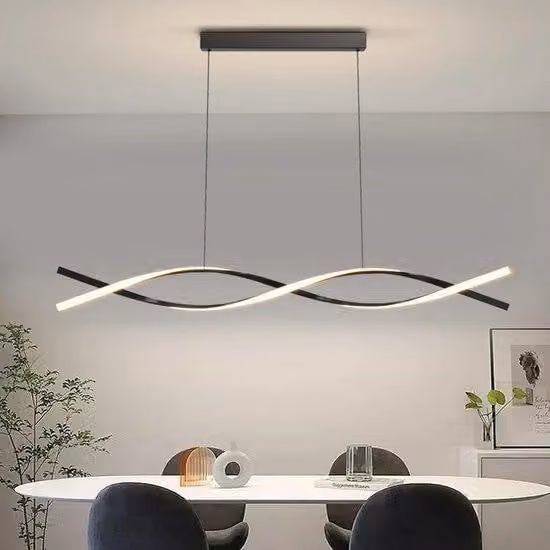Lampada a sospensione a LED, con dimmer e regolazione della temperatura del colore, colore nero