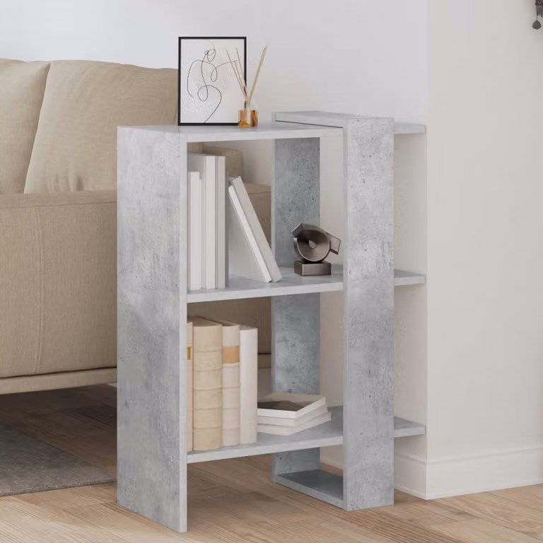 Libreria vidaXL a 2 livelli in legno ingegnerizzato grigio, L 52 cm x P 25 cm x H 71,5 cm