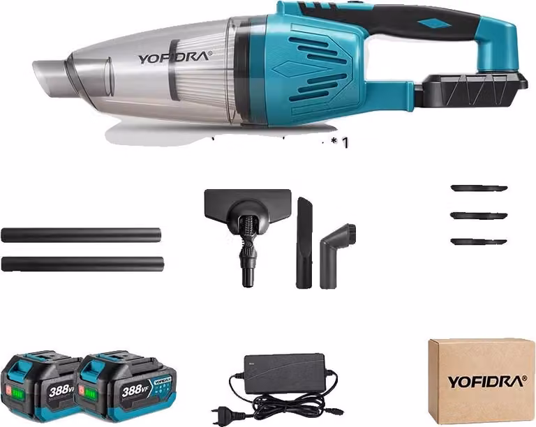 Aspirapolvere elettrico, versatilità 4 in 1, potente forza aspirante, set di 2 batterie
