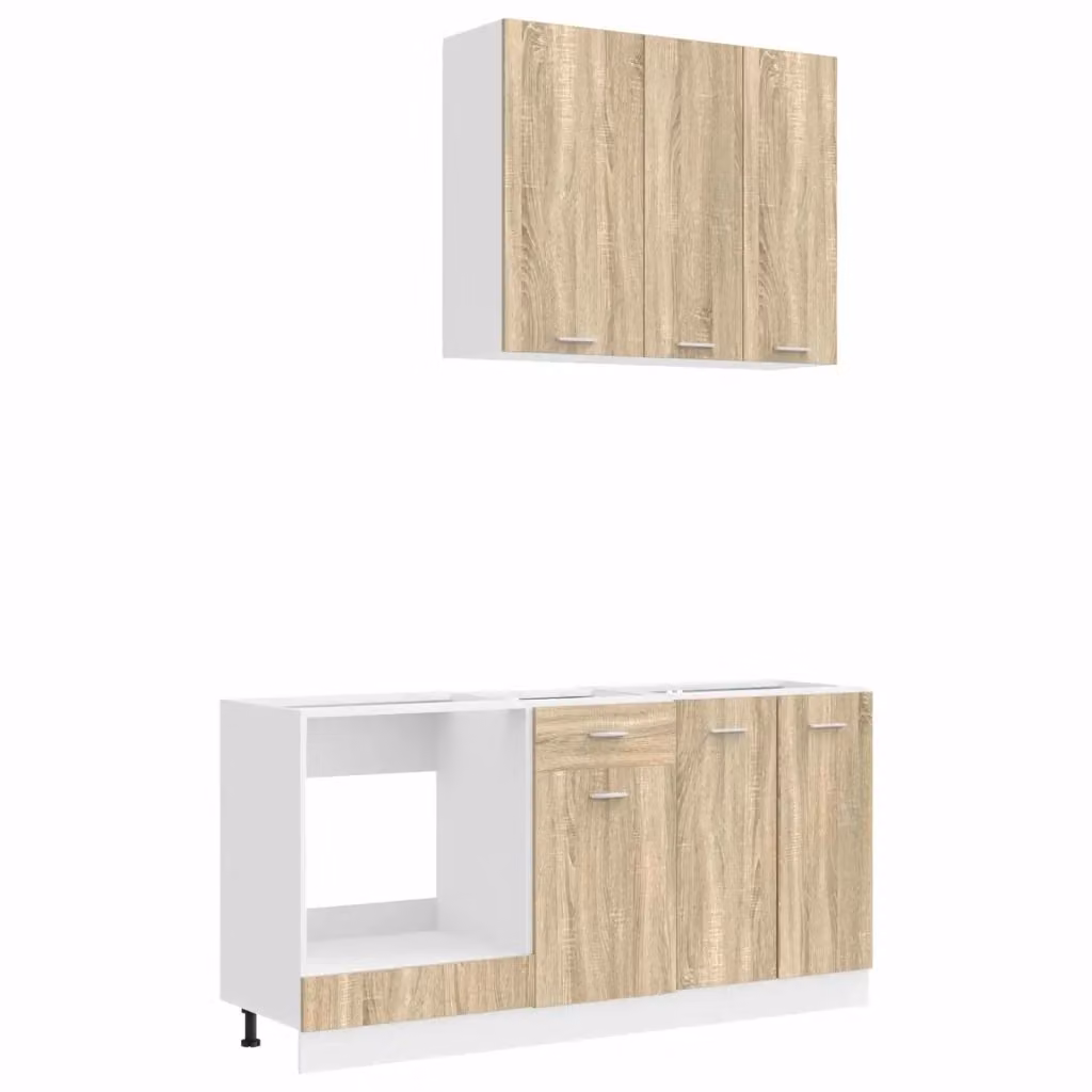 Unità Cucina Moderna vidaXL in Legno Rovere Sonoma Marrone con Ante e Cassetti – 2