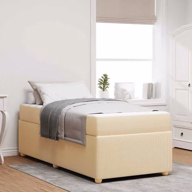 Struttura del letto Crema 100 x 200 cm Tessuto 3398358