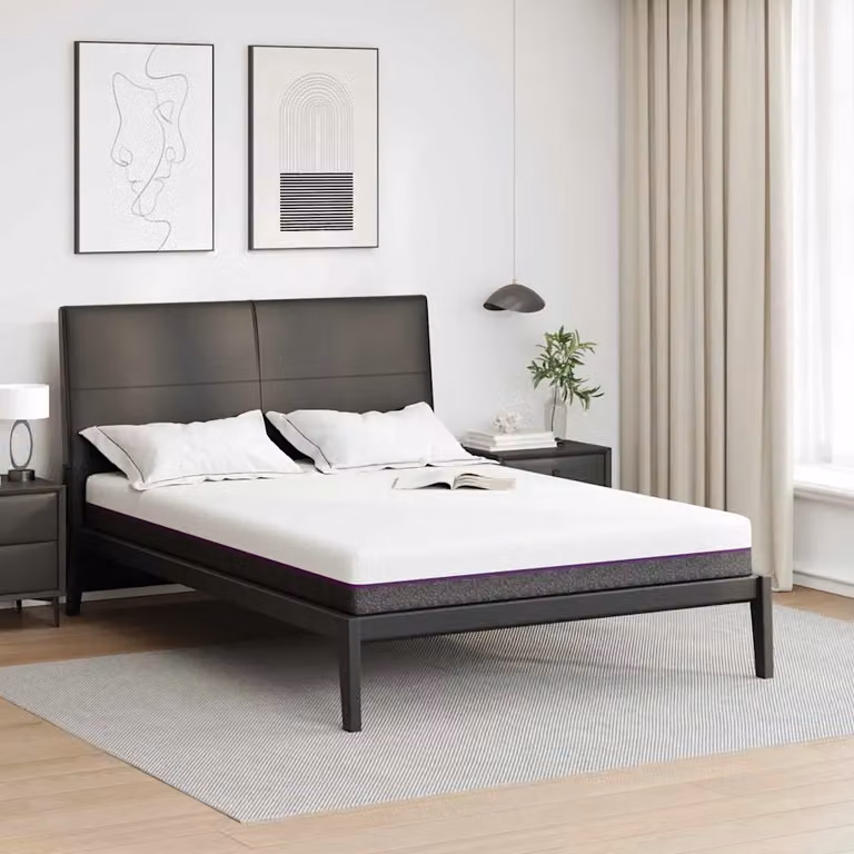 vidaXL Materasso in schiuma viscoelastica con rivestimento rimovibile, Grigio e Bianco, L/P: 160 x 200 cm