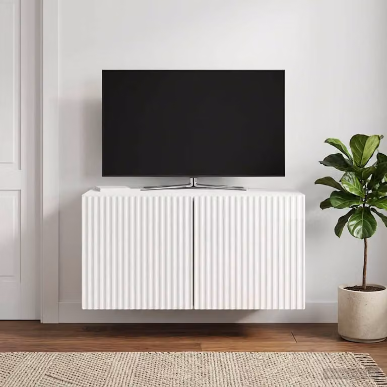Mobile Porta TV da Muro vidaXL Bianco Lucido L: 59,5 cm, P: 41 cm, H: 30 cm